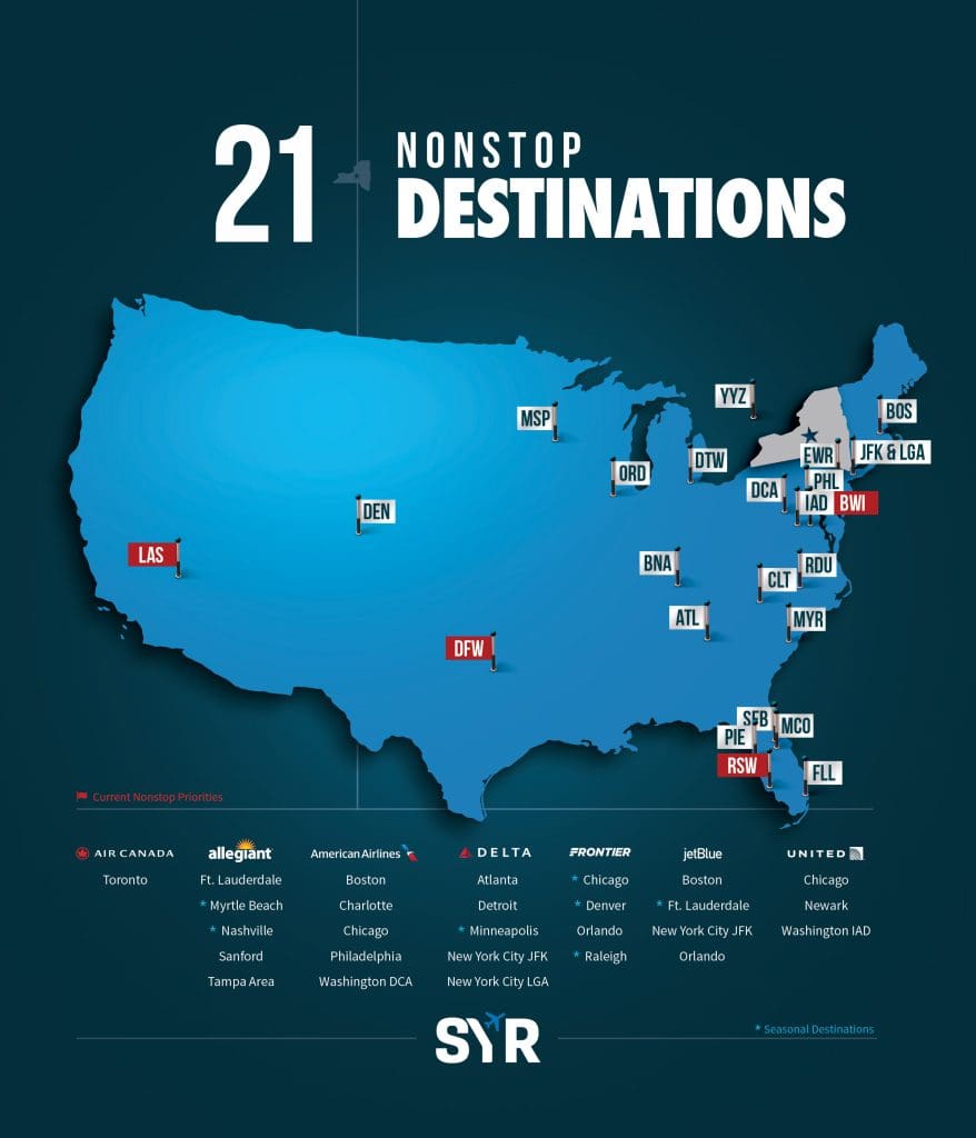 Destinations Syracuse Hancock International AirportSyracuse Hancock